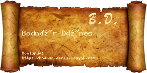 Bodnár Dénes névjegykártya