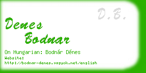 denes bodnar business card