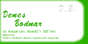 denes bodnar business card